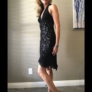 BCBGMax Azria Silk Embellished Cocktail Dress